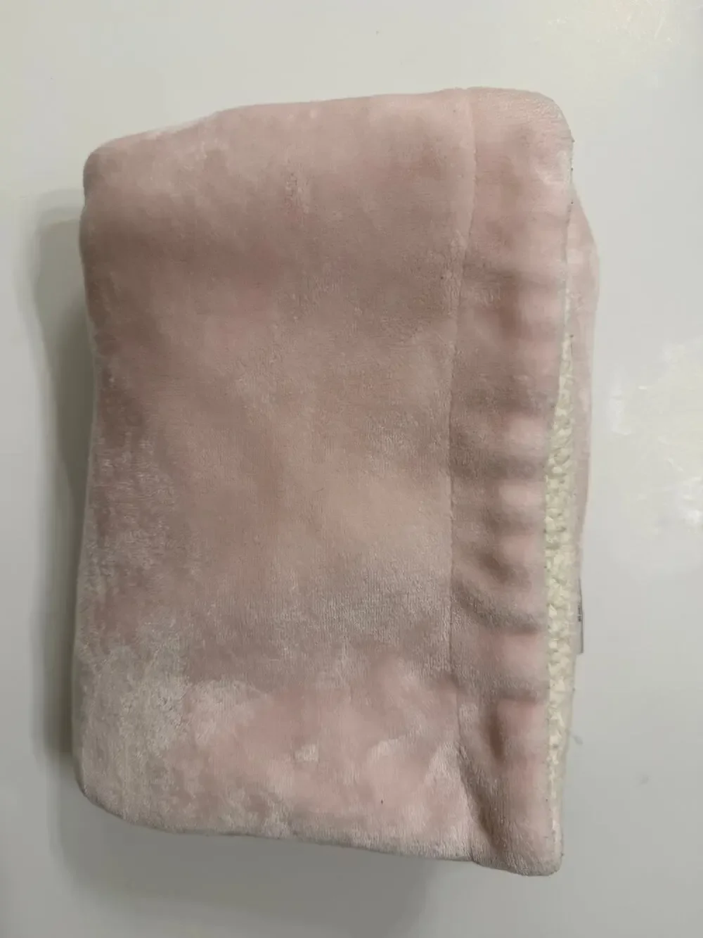 Mon Lapin Pink Blush White Sherpa Plush Baby Blanket Lovey Kids Security Soft